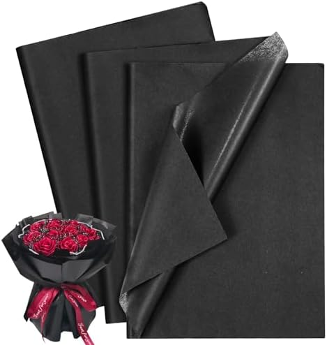 Naler Black Tissue Paper 60 Sheets 14x20 Inch for Art Crafts