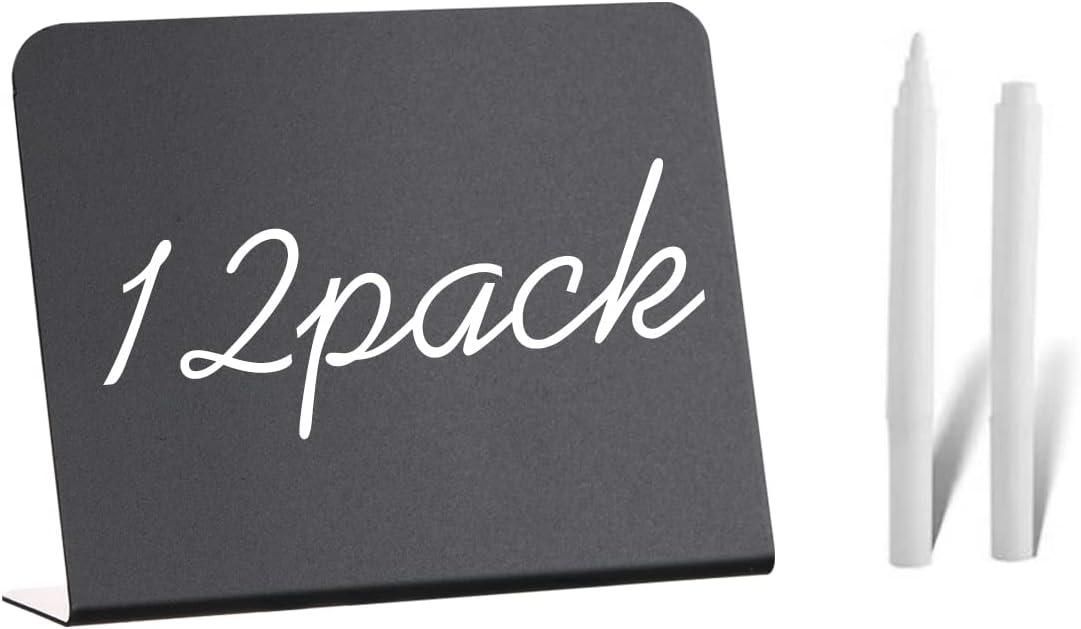 12 Pack Mini Chalkboard Signs 4x3 for Food Party Wedding Bakery