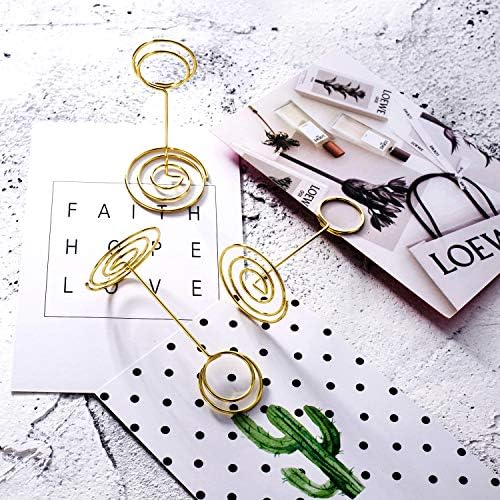 TecUnite 335 Inch Gold Table Number Holder 24 Pieces