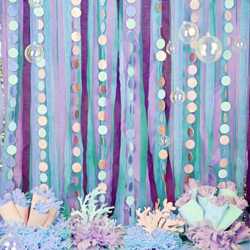 PartyWoo Crepe Paper Streamers 8 Rolls 656ft Set