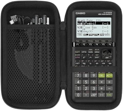 co2CREA Hard Case for Casio fx-9750GIII Graphing Calculators - Black
