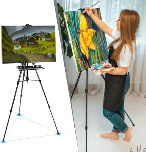 PATIKIL Artist Easel Stand Black Metal Adjustable Height