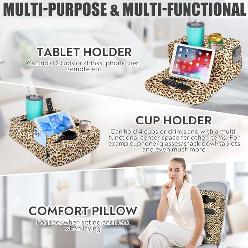 Couch Cup Holder Tray Pillow - Bed Couch RV Car