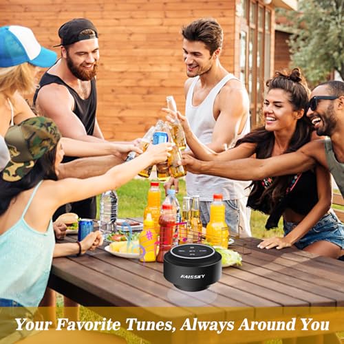 HaiSSKY Bluetooth Shower Speaker IPX7 Waterproof with LED Light