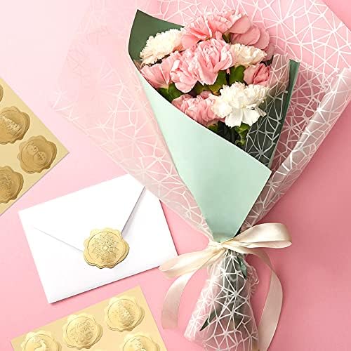 480 Pcs Gold Foil Christmas Envelope Stickers