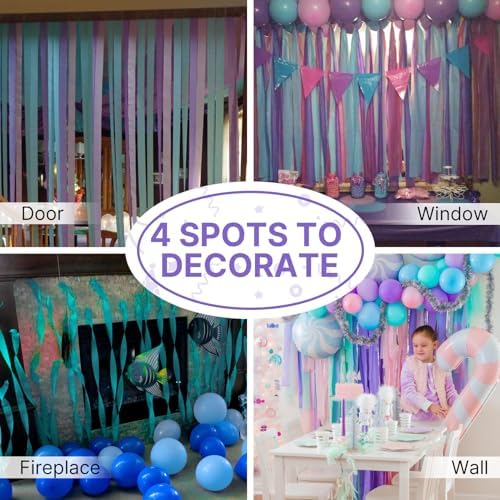 PartyWoo Crepe Paper Streamers 8 Rolls 656ft Set