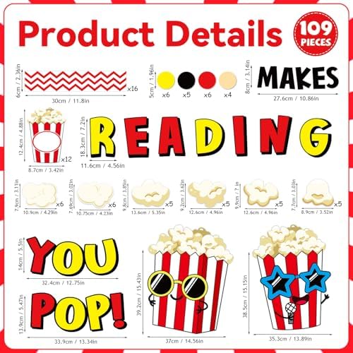 Popcorn Cutouts Reading Bulletin Board Classroom Decor