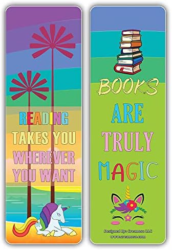 Creanoso Cool and Amazing Unicorn Bookmarks 30-Pack