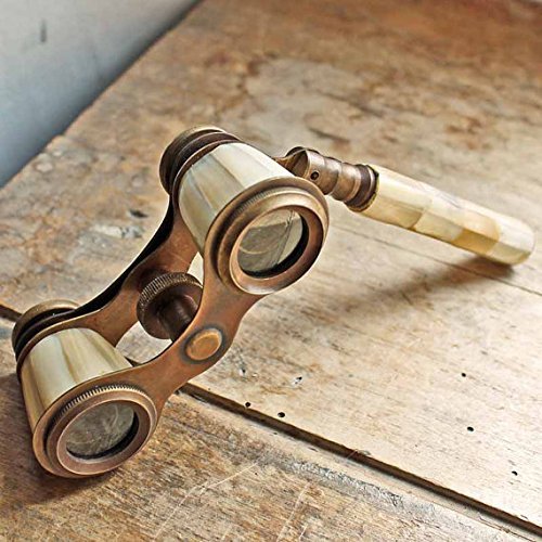 Antique Brass Binocular Mother of Pearl