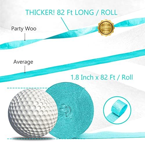 PartyWoo Crepe Paper Streamers 4 Rolls 328ft Pack