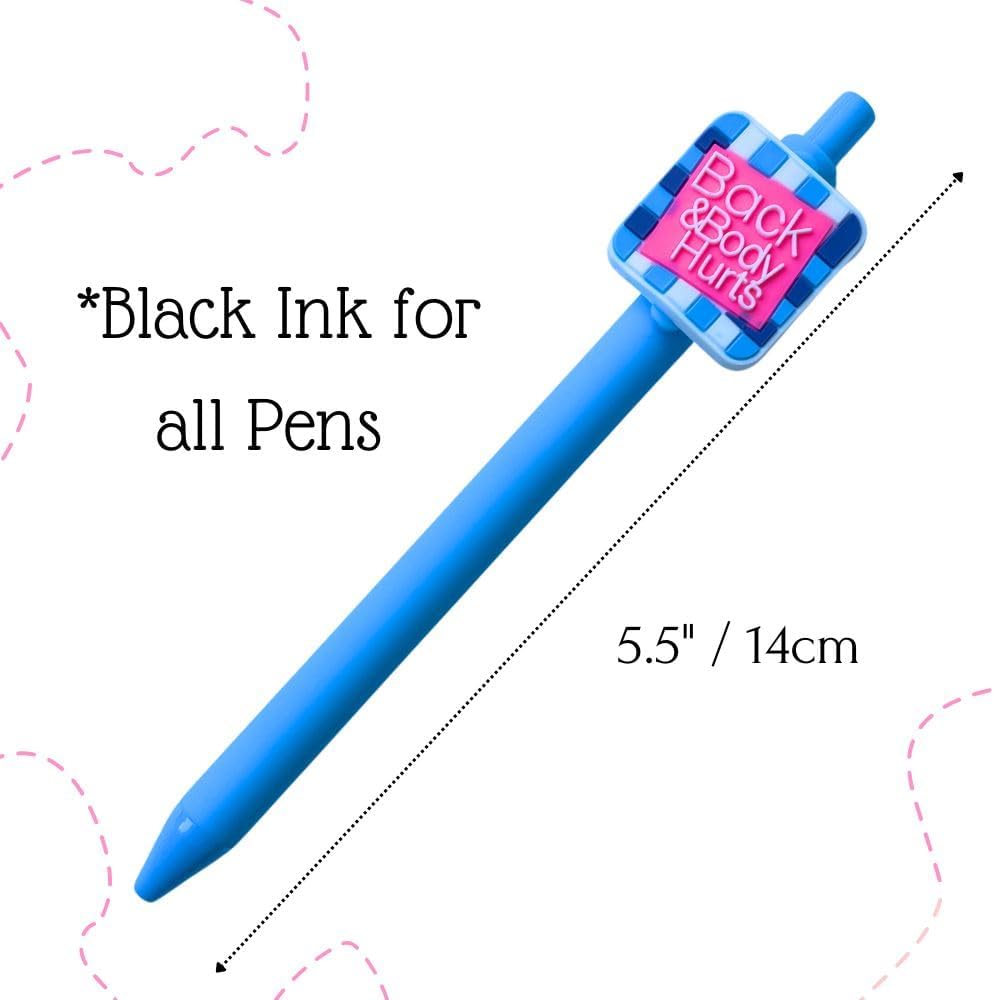 9pc Funny Charm Pen Set with Humor Designs