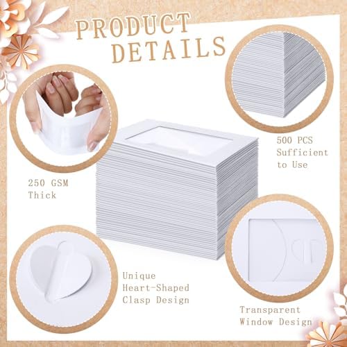 Uiifan 550 Pcs Window Gift Card Envelopes for Business