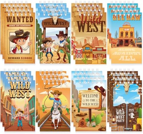 Faccito 24 Pcs Western Cowboy Mini Notepads