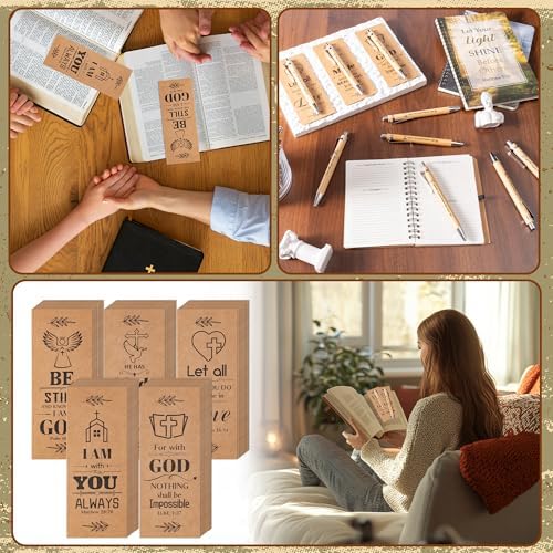 Haooryx Christian Bible Pen Bookmark Set 100 Pieces