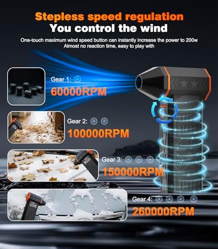 Rilicco Electric Air Duster with Reverse Charging and Variable Speed