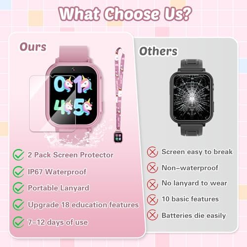 Waterproof Smart Watch for Kids with 32 Games