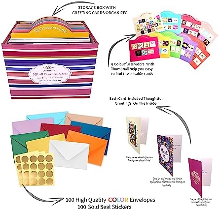 Janvale 100 All Occasion Cards Assortment Box