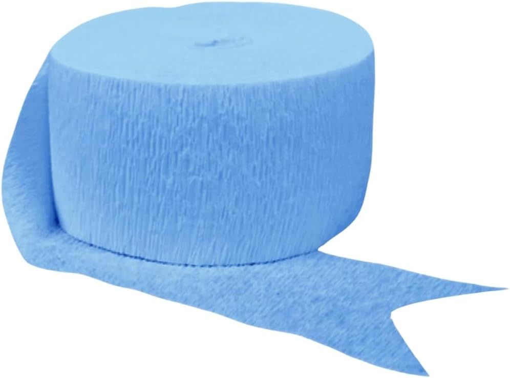 Baby Blue Crepe Paper Roll 81 Feet 1 Count