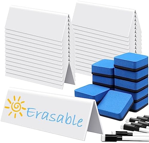 Seajan 72 Pcs Reusable Name Tent Cards Set