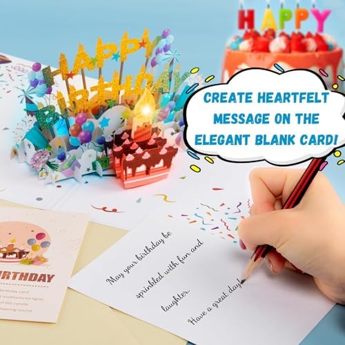 Lupow 3D Pop Up Musical Birthday Card with Lights