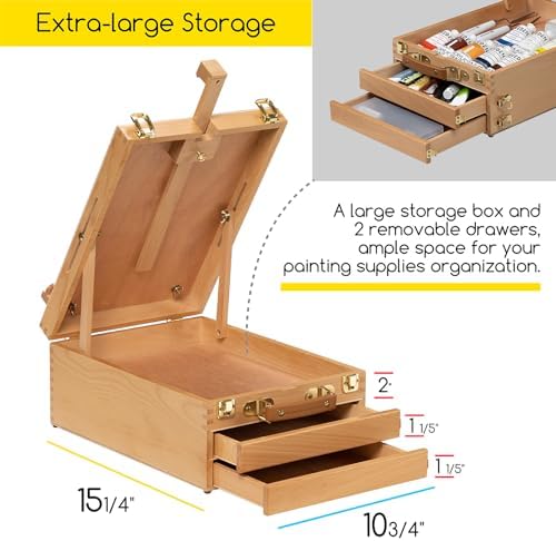 MEEDEN Large Tabletop Easel Sketchbox for Artists
