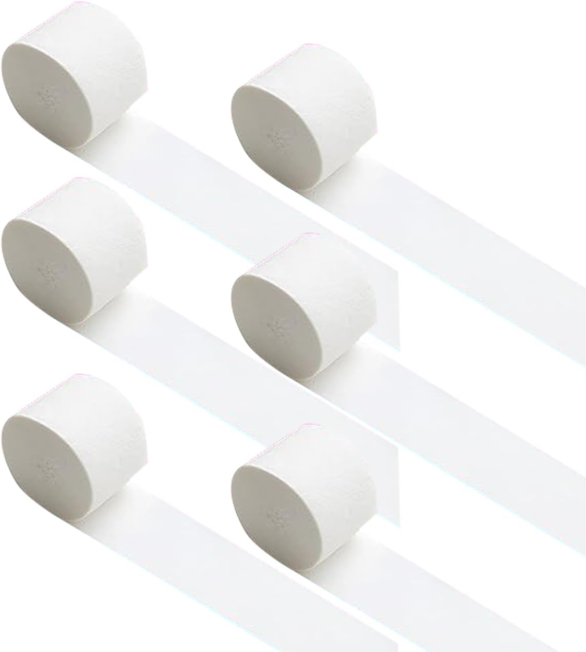 Xiksxitn 6 Rolls White Crepe Paper Streamers
