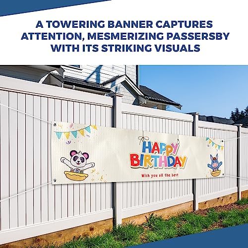 Happy Birthday Banner Sign 4x1 Ft Custom Outdoor Indoor Display