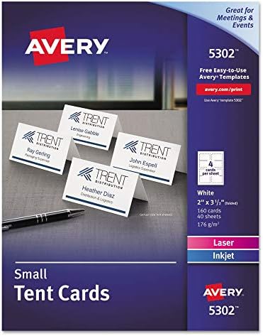Avery Small Tent Cards 2x35 White Box of 160