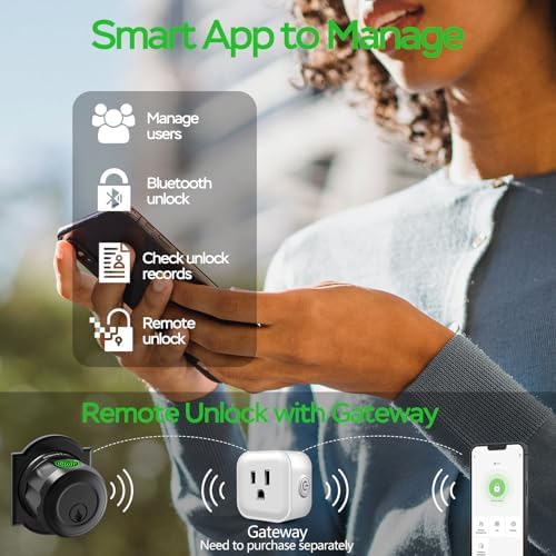 GeekTale Smart Deadbolt Door Lock with Biometric Fingerprint and App Control