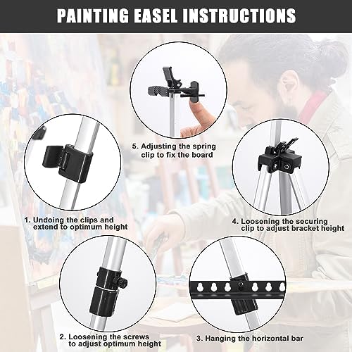 Adjustable Tabletop Art Easel with Portable Bag