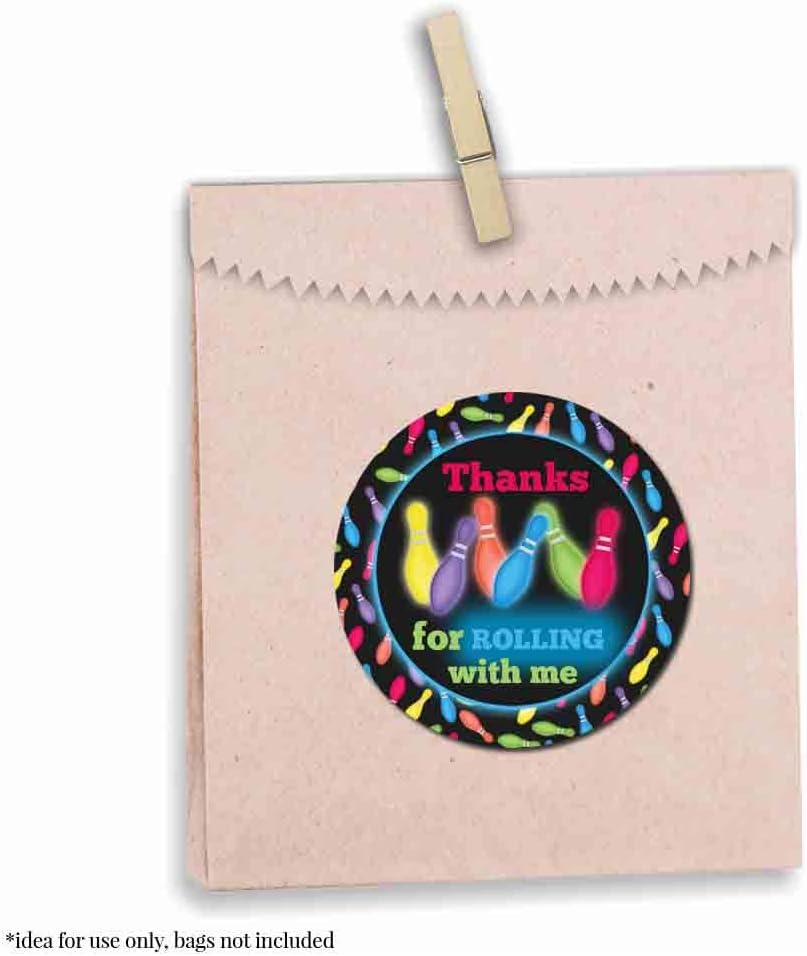 Cosmic Glow Bowling Sticker Labels for Kids