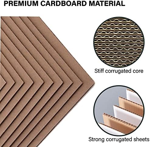 50 Pack 8x10 Inch Corrugated Cardboard Sheets