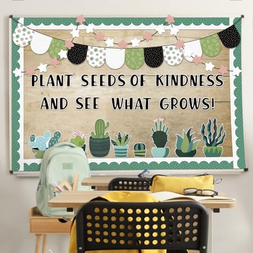 120 Pcs Potted Plant Bulletin Board Set for Classroom and Home