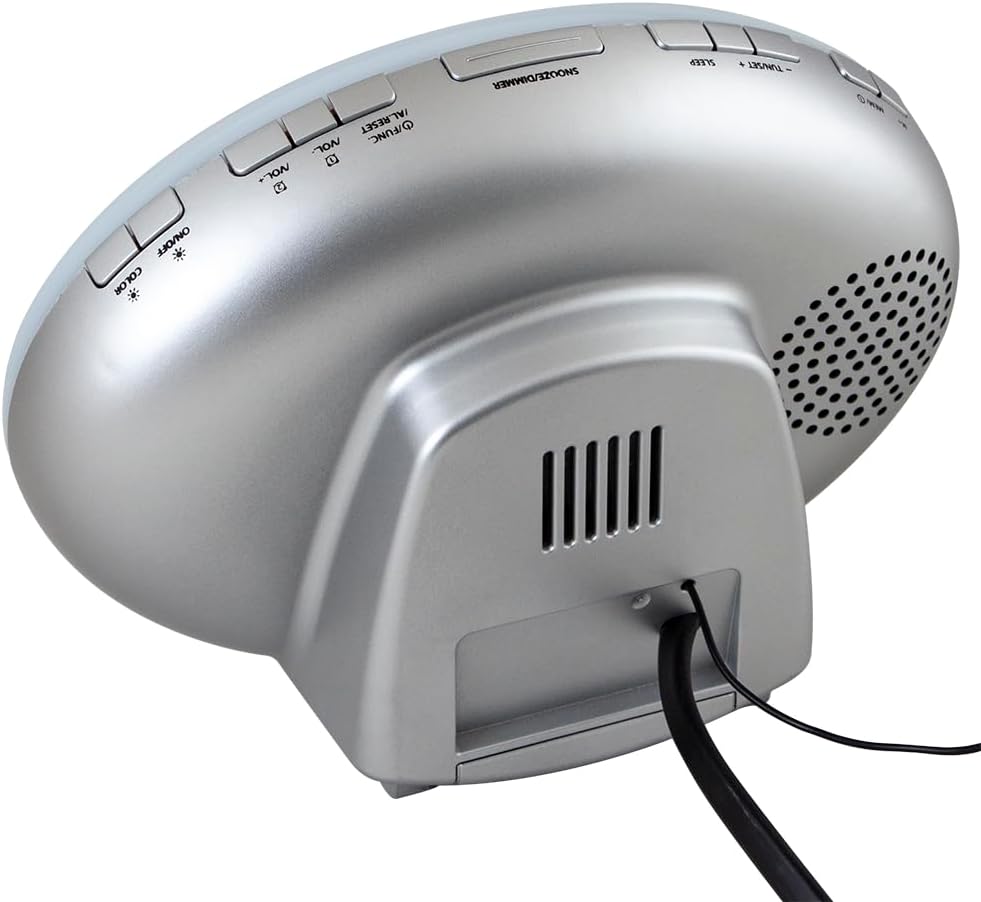 HANNLOMAX HX-162CR Clock Radio with RGB Light and Dual Alarm