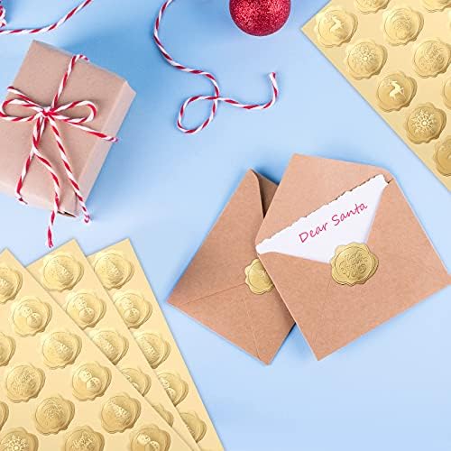 480 Pcs Gold Foil Christmas Envelope Stickers