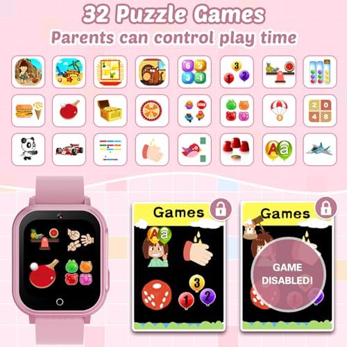 Waterproof Smart Watch for Kids with 32 Games