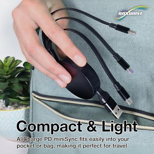 BoxWave Retractable USB Cable for OnLyee CR1024 Alarm Clock
