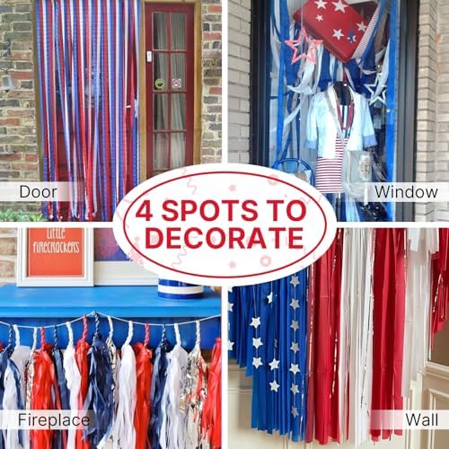 PartyWoo Red Crepe Paper Streamers 6 Rolls 492 Feet Pack