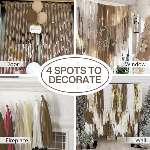 PartyWoo Crepe Paper Streamers 4 Rolls 328ft
