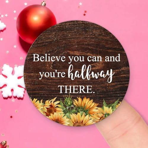 3 Inch Round Label Stickers 100pcs Believe You Can Quotes Decals