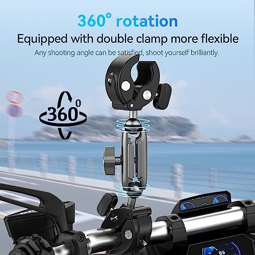 TELESIN 360 Dual Ball Clamp Mount for GoPro and Action Cameras