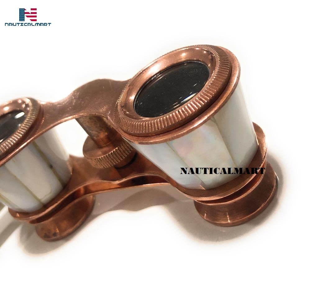 Antique Brass Binocular Mother of Pearl