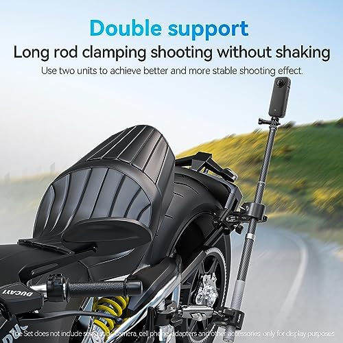 TELESIN 360 Dual Ball Clamp Mount for GoPro and Action Cameras