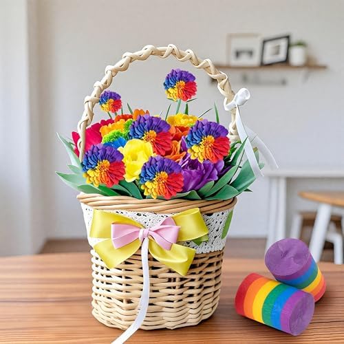 Tlswshsy 12 Rolls Rainbow Crepe Paper Streamers