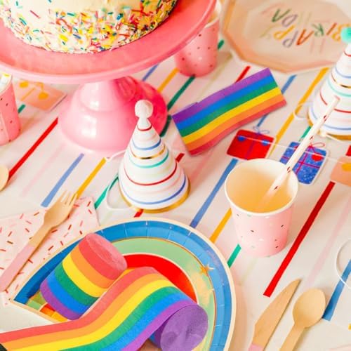 Willaudy Rainbow Crepe Paper Streamers 6 Rolls 197ft