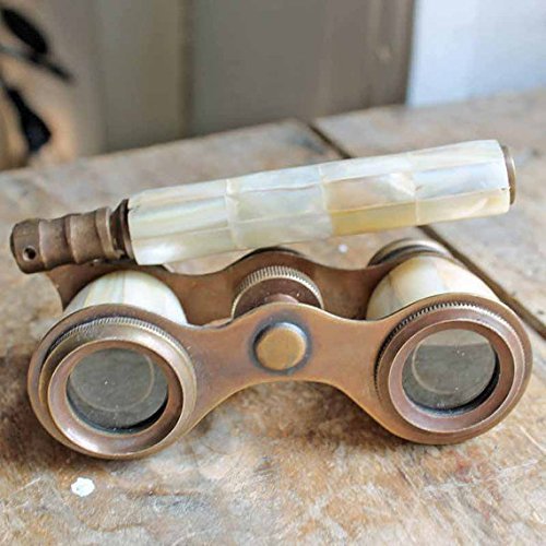 Antique Brass Binocular Mother of Pearl