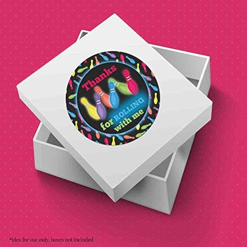 Cosmic Glow Bowling Sticker Labels for Kids