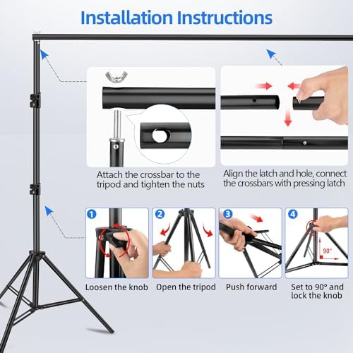 Hemmotop Photo Backdrop Stand 10x7ft Adjustable Stand for Photography
