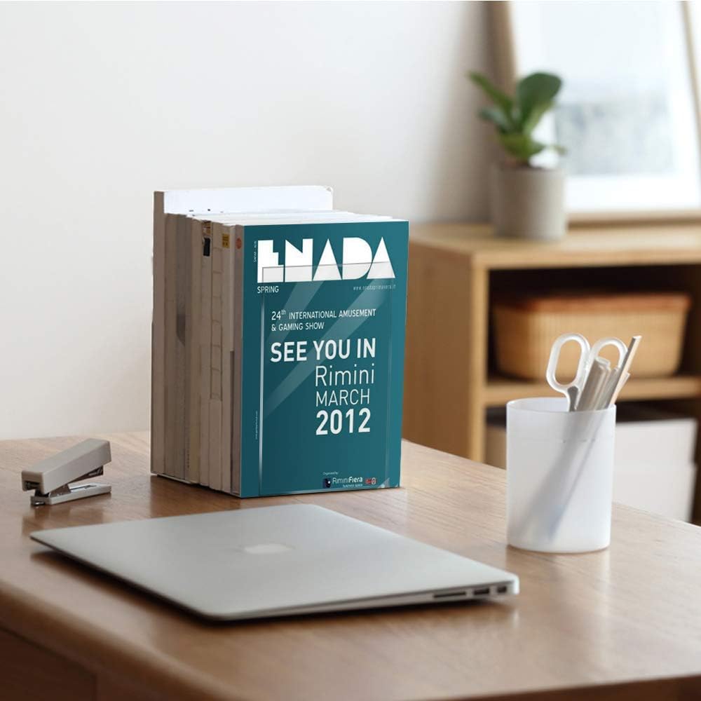 MerryNine Clear Book Ends 2pcs for Heavy Books
