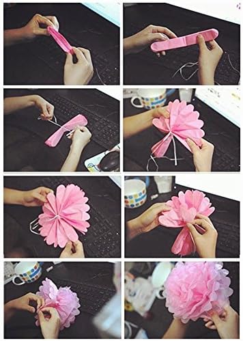 Fascola Christmas Tissue Paper Flowers 18 Pieces